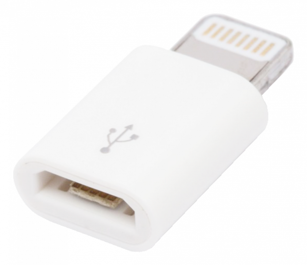 Huawei Y5 Dual (Y560) átalakító adapter micro USB csatlakozóról Lightning csatlakozóra fehér