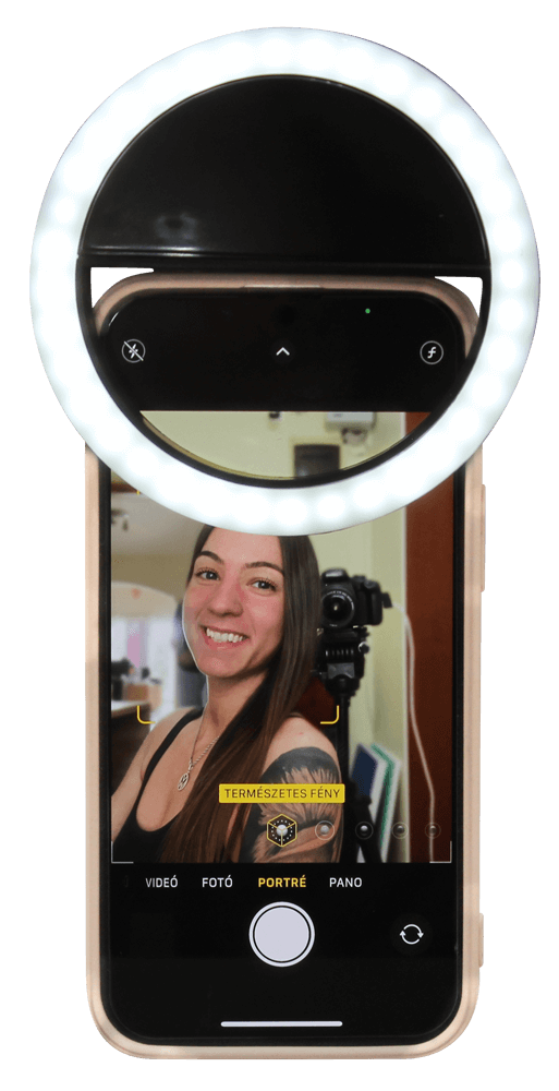 Samsung Galaxy S7 (G930) kompatibilis Ring Light telefonra rögzíthető szelfi lámpa