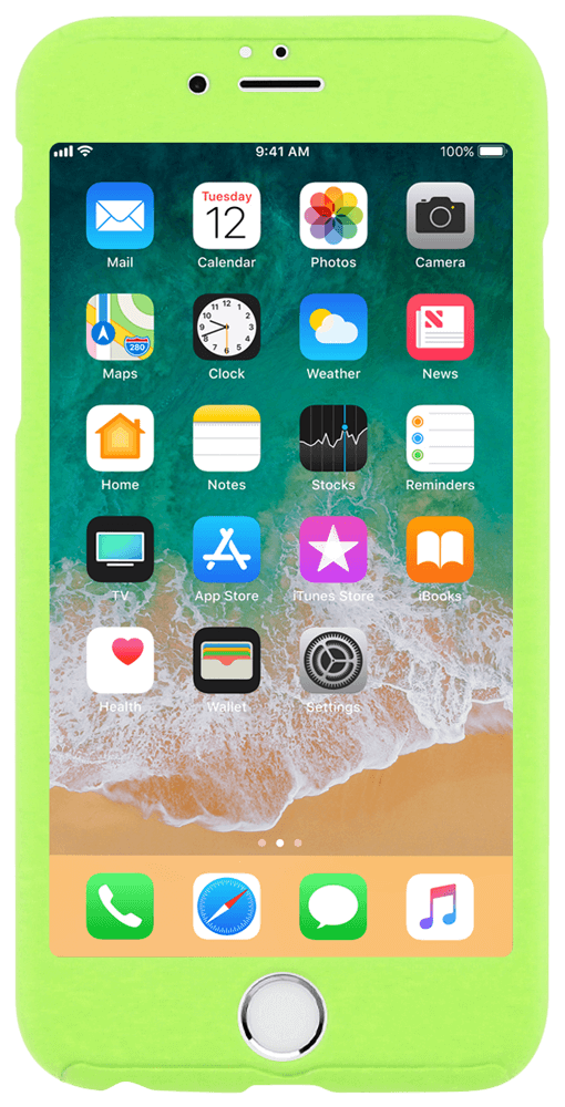 Apple iPhone 6S kemény hátlap logó kihagyós 360 ° védelem zöld