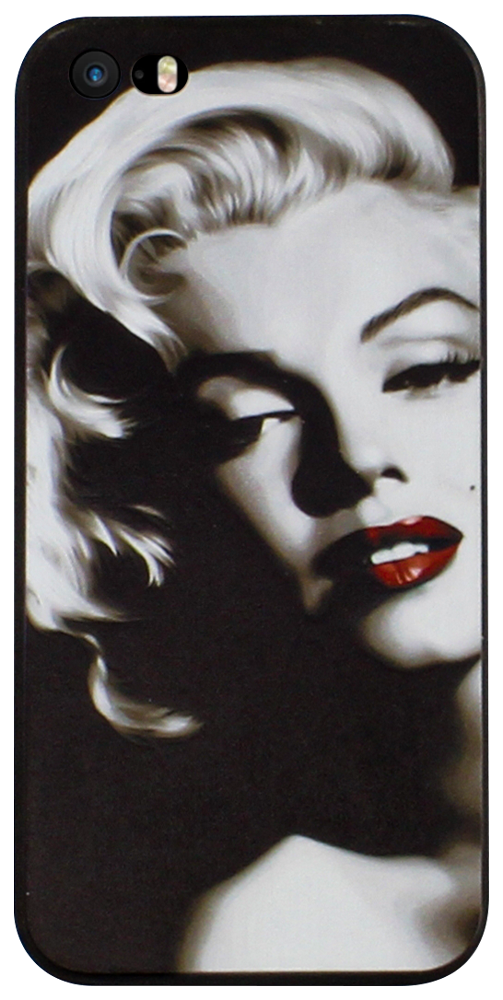 Apple iPhone 5S szilikon tok Marylin Monroe mintás fekete/fehér